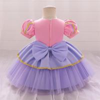 Vestido De Princesa Para Bebés Niñas Estilo Rapunzel Fiesta Dormida Belleza Pequeña Morado Vestido De Noche Con Gran Cisne Y Volumen Para Todas Las Estaciones - details 3