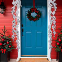 1pc Simulación De Uva De Navidad Para Decoración De Fiesta Y Hogar Arreglo Floral Colgante De Valla Estilo Navideño - details 5