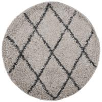 vidaXL Alfombra peluda de pelo largo moderna PAMPLONA Ø 160 cm Color Antracita,  Beige,  Crema y mas Alfombras de área  Alfombra de Piso para Sala de Estar Dormitorio Habitación Salón - details 7