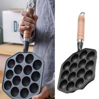 Molde Para Hacer Esferas De Carne De Octopus Takoyaki De Hierro Fundido Con Mango Desmontable Fácil De Limpiar 14 Agujeros Para Cocina - details 4