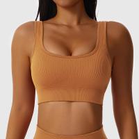 NCLAGEN Sujetador Deportivo Para Mujer Sin Aros Con Cuello En Forma De U Y Ribbed Alta Soporte Para Gimnasio Yoga Fitness Running Push up Top De Entrenamiento Secado Rápido - details 5