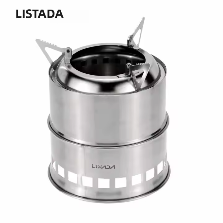 Estufa De Camping Lixada De Acero Inoxidable Para Leña Y Alcohol Estufa De Cocina Al Aire Libre Para Picnics BBQ Viajes Sin Ventilador - 1