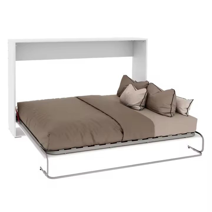 Miroytengo Cama Plegable Dormitorio Juvenil Cama de Invitados Abatible Horizontal Color Blanco Mate 135x190 cm - 1