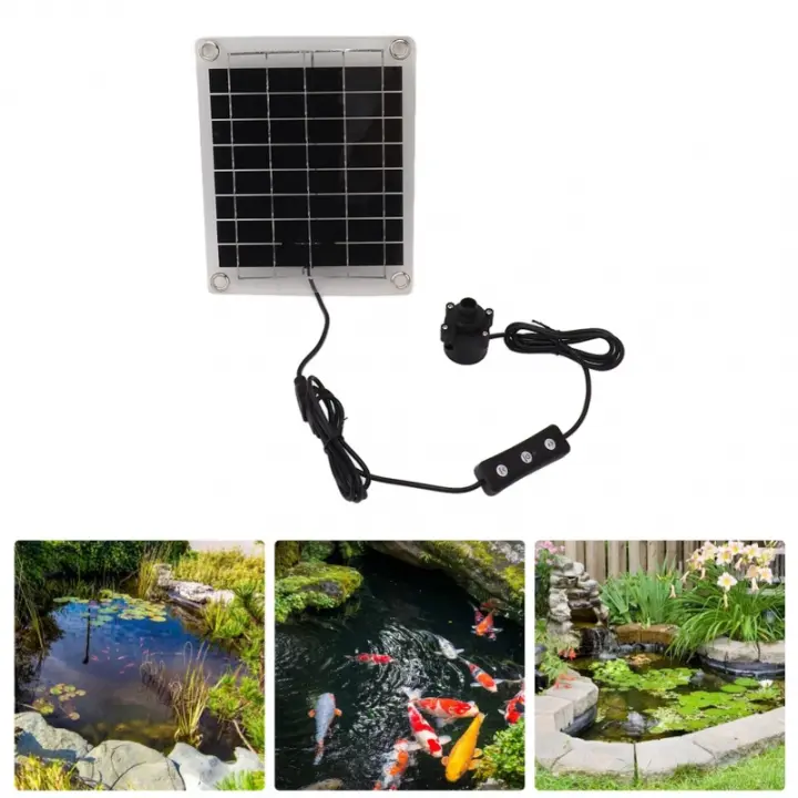 Kit De Bomba De Agua Solar 20W Submersible Para Fuente Piscina Baño De Pájaros Riego Volumen Ajustable Con Interruptor - 1