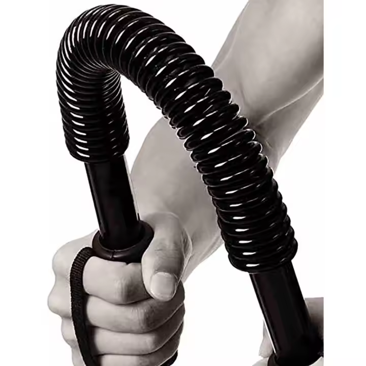 Tradineur - Barra de musculación 40 kg, barra flexible de ejercicio de resistencia, máquina entrenamiento de brazos y pectorales, fitness, muelles de acero, antideslizante - 58 x 4 cm - 1