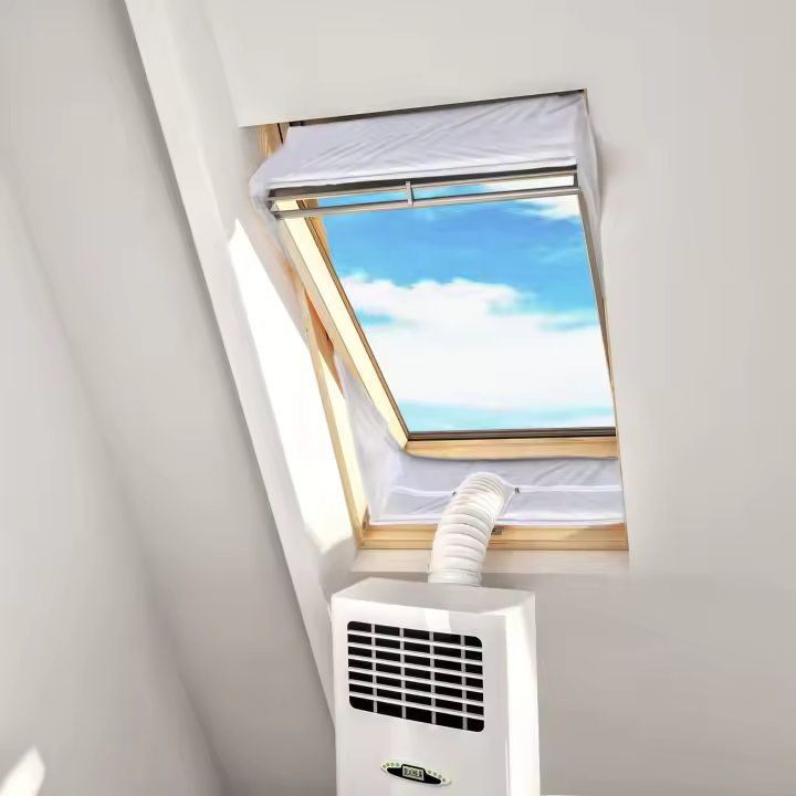 Tejido aislante para Ventanas con pivote central Y PERÍMETRO DE hasta 380 cm - Para Aires acondicionado portátiles y secadoras - Apto para todo type de Aires acondicionado portátiles - 1