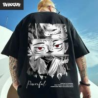Camiseta Harajuku De Algodón Para Hombres Y Mujeres Estampado Anime Japonés Casual Oversize Verano Protección Solar Transpirable Tejido Jersey - details 0