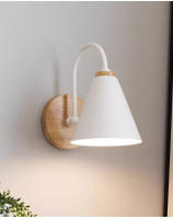Lámpara De Pared Nórdica En Madera Sólida Luz Creativa De Macarón Moderna Para Dormitorio Y Sala De Estar E27 Sin Bombillas Incluidas - details 3