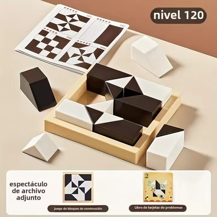 Juego De Construcción De Bloques Ocultos Para Niños 120 Niveles Blanco Y Negro Juguete Inteligente Interactivo Para Padres Y Hijos - 1