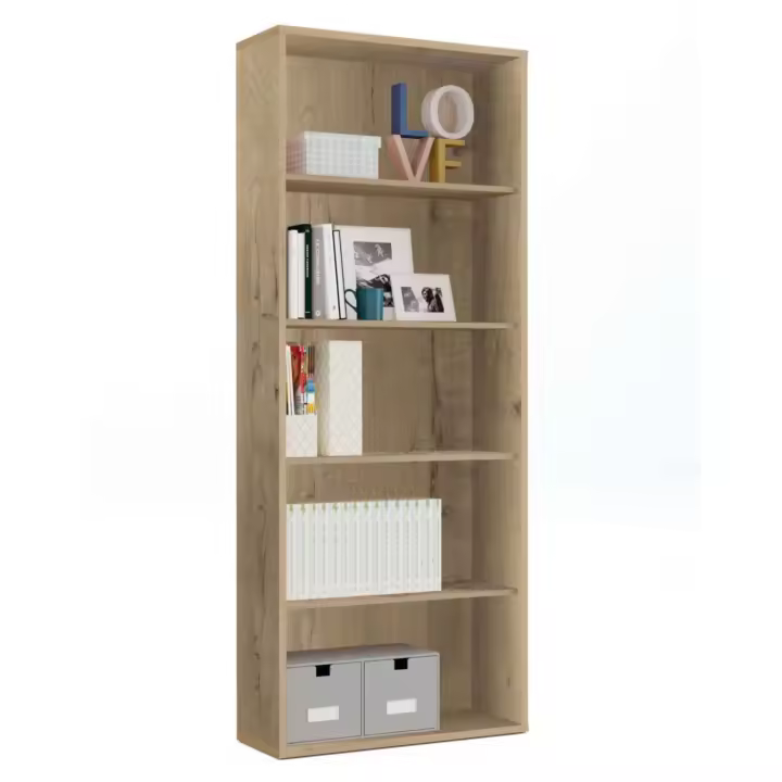 Miroytengo Librería alta en color Roble Gold 197x76x33 cm Estantería moderna - 1