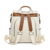 Mochipa de viaje para Mujer, Bolso de hombro de PU de gran capacidad, mochila de Ocio para Viajes al Aire Libre (Blanco) - details 1