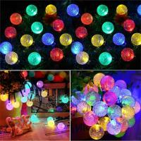 Luces De Cadena Solar LED Para Exteriores 60 Leds Impermeables Con 8 Modos Luces De Globos De Cristal Para Jardín Decoración De Árbol Fiesta Patio - details 7