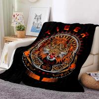 Manta De Flannel Tigre Negro Dorado 3D Para Sofa Cama Viaje Moderna Antipelusa Regalo De Cumpleaños Manta De Cobertor Rectangular Para Adultos - details 2