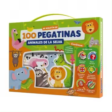 IMAGILAND Maletín de Pegatinas - Animales de la Selva 100 Pegatinas y Libro de Actividades - 1