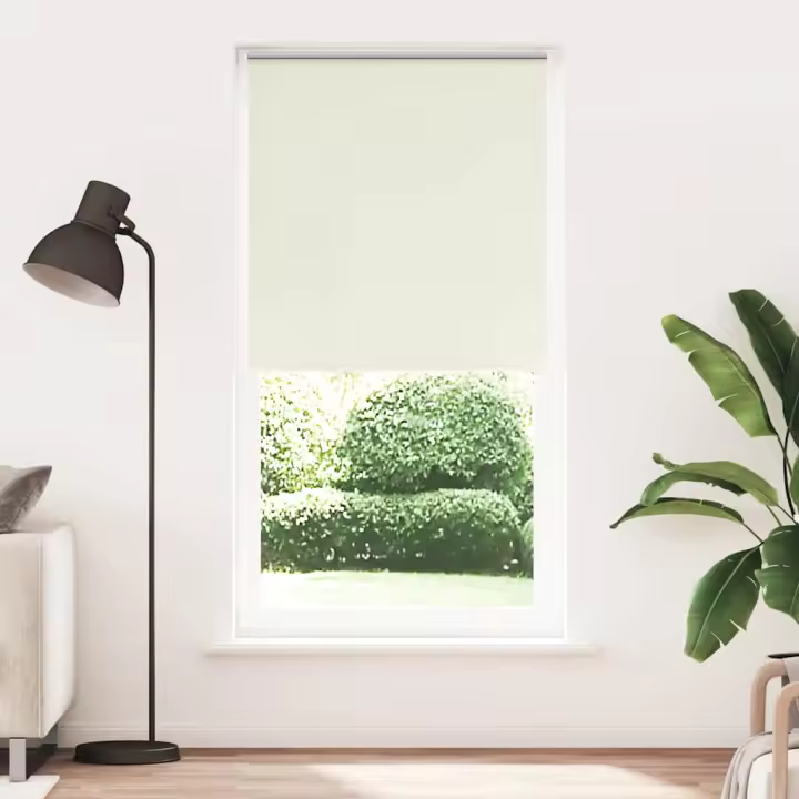 vidaXL Estor Enrollable Opaco Blanco Roto de Tela en dimension 230 cmx105 cm/230 cmx120 cm/230 cmx125 cm y más | protección solar decorativa para ventanas hogar oficina dormitorio fácil de instalar - 1