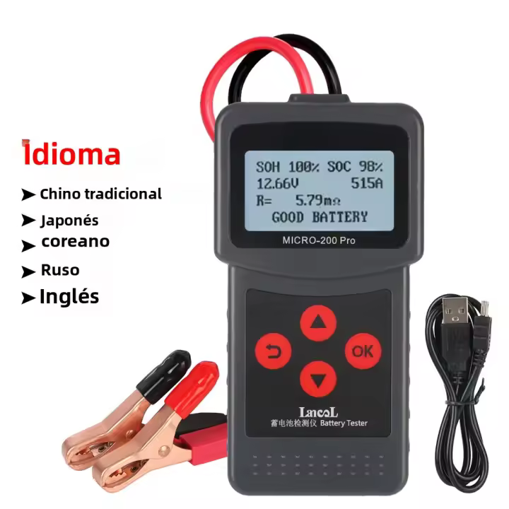 Prueba Y Diagnóstico De Baterías De Automóvil Y Motocicleta Micro-200 pro 7-30DCA 40-2000CCA 24V 12V Herramientas De Carga Y Análisis Para Vehículos Universales - 1
