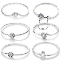 Pulsera de Cadena de Mariposa en forma de Corazón de Plata 925 Chapada en Cobre ajustado para pulseras de joyería de Mujer (Come Dos piezas y obtener Una al azar, se Debre Tres piezas) - details 0