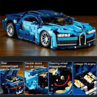 Bloques De Construcción Técnicas Bugatti Y Lamborghini Modelo De Carrera De Alta Velocidad Juguetes Para Niños Regalos Para Niños - details 30