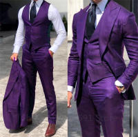 Traje De Novio Elegante 2024 Para Hombres Ajustado Tuxedo De Novios Conjunto Formal De Negocios (Chaleco+Pantalones+Chaqueta) Material COTON Polyester Origin China - details 7