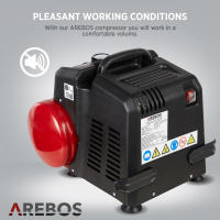 AREBOS Compresor de Aire Comprimido 1200W - 6L - Silencioso - Pintar - Eléctrico - details 25