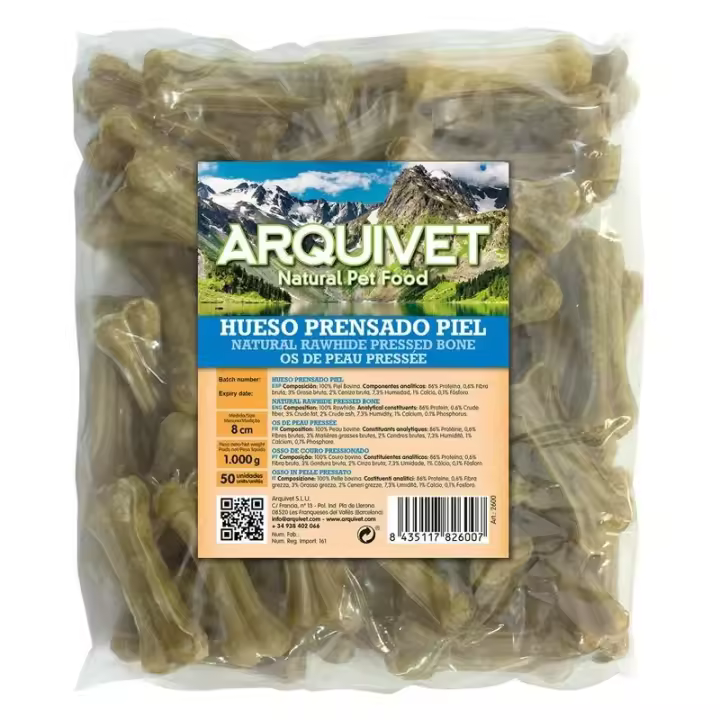 Arquivet - HUESO PRENSADO PIEL 8 cm Bolsa 50 uds - 1