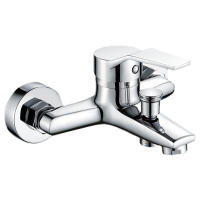 Zinc Alloy Basin Faucets Chrome Wall Mounted Hot Cold Water Dual Spout Mixer Tap For Bathroom Splitter Bath Shower Basin - details 0