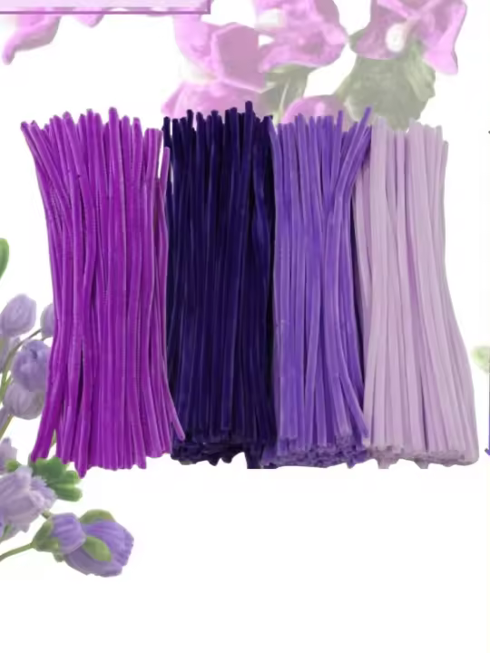 200PCS Lanas De Tubo Serie Morada Chenille Stem Suministros De Artesanía Para DIY Crafts Lanas De Tubo De Colores Morados - 1