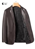 Chaqueta De Cuero Para Hombre 2025 Corte Ajustado Moda De Alta Calidad Chaqueta De Moda Para Otoño E Invierno Con Cierre De Un Solo Botón - details 7