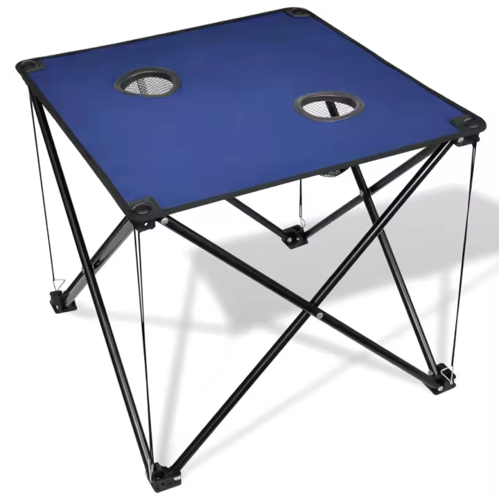 Mesa azúl plegable para camping - 1