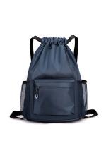 Mochila unisex azul marino de gran capacidad impermeable con cordón para ciclismo al aire libre - details 3