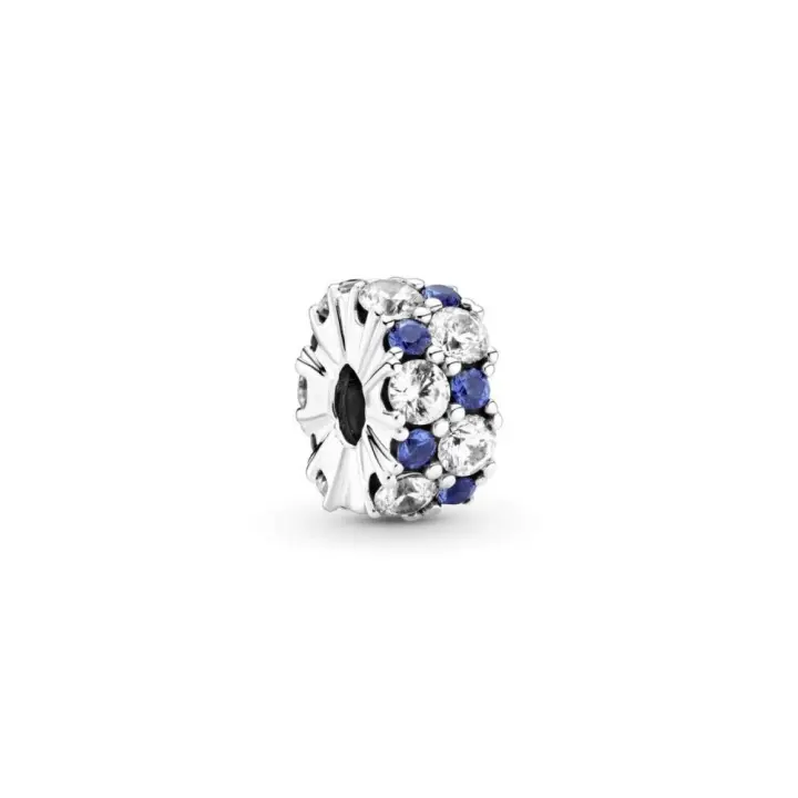 Clip Pandora de plata de ley con circonita cúbica y cristal azul estelar 799171C01 PANDORA Raíz Joyas de Plata Joyas Pandora MUJER inicio Clips Pandora Mujer Pandora original - 1
