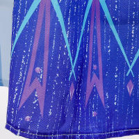 Vestido De Princesa Elsa Azul Con Manga Larga Y Cinturón Decorativo Vestido De Tule Para Niñas Fiesta De Cumpleaños Estilo Europeo Y Americano - details 8