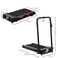 HOMCOM Cinta de Andar Plegable Cinta de Correr 1-6 km/h con Botón de Emergencia Pantalla LCD Mando a Distancia Potencia de Motor 500W Ahorra Espacio 105x56x108,5 cm Negro - details 2