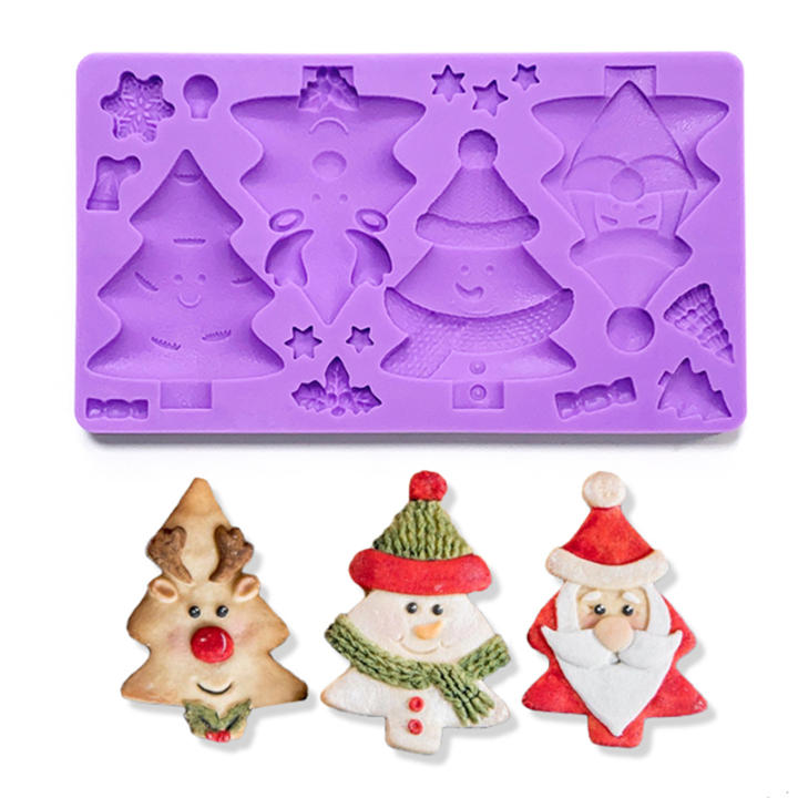 Molde De Silicona Para Ropa De Navidad Muñeco De Nieve Árbol De Navidad Santa DIY Para Chocolate Y Caramelos