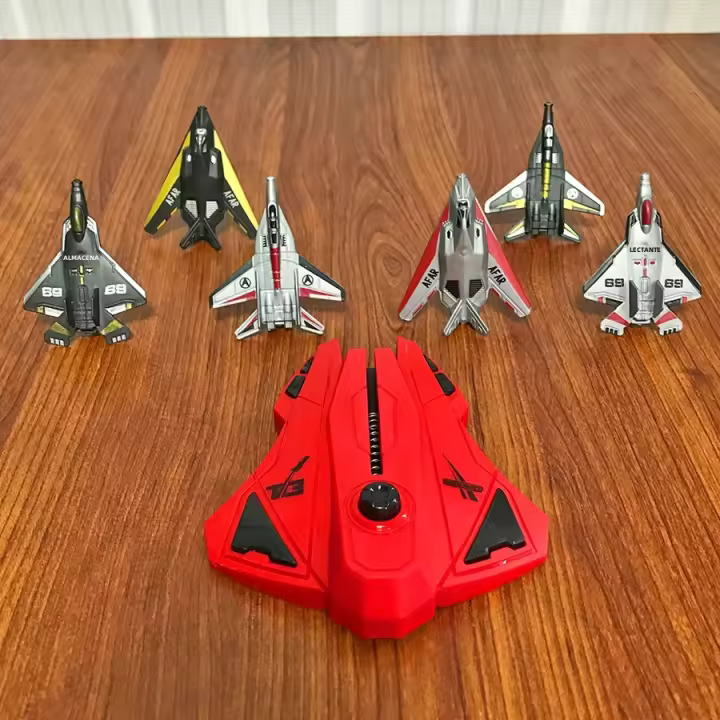 Juguete De Lanzador De Avión De Combate Rojo Para Niños Y Niñas Juegos Al Aire Libre Regalos De Navidad Edad Recomendada 3-6 Años Material Plástico - 1