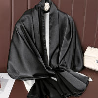 Pañuelo De Seda Lujoso Para Mujer En Color Sólido Moda Comodidad Y Versatilidad Shawl Muffler Neckerchief Bandanna Para Exterior - details 64