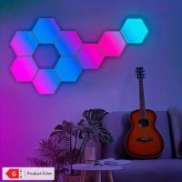 10pcs Smart Hexagon LED Wall Lights with App & Remote Control, Music Sync RGBIC Panels for Gaming Room, Bedroom, Living Room Decor - Vibrant Geometric Design, USB Powered, Color Changing Modern Lighting - details 5