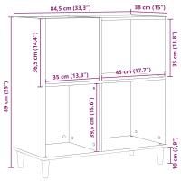 Gabinete de Registros vidaXL Negro Roble 84,5x38x89 cm Madera Elaborada - details 6