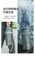 Botella De Agua Deportiva Grande Con Doble Pajita 1L 2L 3L BPA Free Reutilizable Para Exteriores Con Correas Para Adultos - details 9