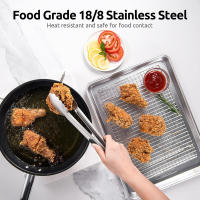 Pinzas De Alimentos De Acero Inoxidable Para BBQ Pinzas De Cocina Con Mano De Silicona Resistentes Al Calor Antióxido Y Antirroto Para Ensalada Y Pan - details 6