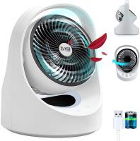 Memories Ventilador Mesa Silencioso, Ventilador Silencioso para Dormir, Ventilador Mesa Oscilante, Portátil Batería USB Luz Nocturna Dormitorio Escritorio Potente bajo Consumo Sobremesa,(blanco) - details 0
