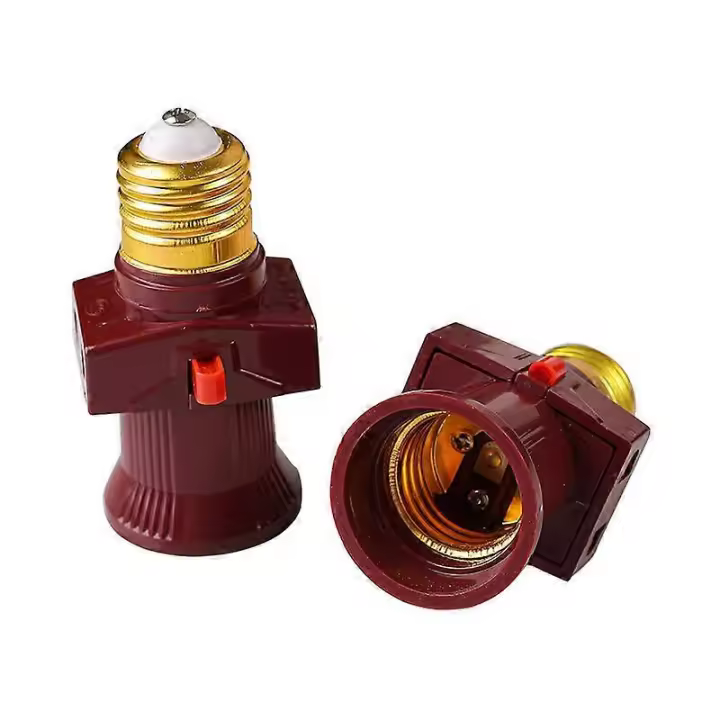Juego de 2 casquillos E27 con interruptor, 6 A, 250 V [Clase energética A] - 1