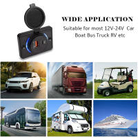 Enchufe USB Rápido 24V Para Carro Bus Camión Barco ATV Panel De 38W Con Luz LED Cargo De Carga Rápida QC3.0 Para RV - details 5