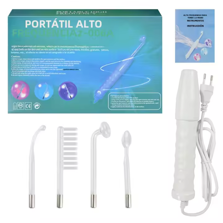 Electrodo de tubo de vidrio 4EN1 para el cuidado facial del acné, terapia eléctrica, rejuvenecimiento de la piel, acondicionamiento hidratante, antiarrugas - 1