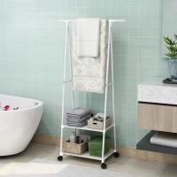 Rack De Ropa De Pie Triangular Con Rodillos Móvil Para Dormitorio Y Sala De Estar Mezclador De Metal Montaje Sencillo - details 12
