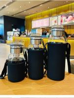 Botella De Agua De Vidrio Grande 1L Portátil Y Antigrado Para Exteriores Con Infusor De Té Translúcida Para Adultos - details 15