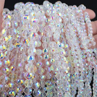 Cristales De Vidrio Facetados En Blanco AB Coloridos De 6/8/10mm Para Creación De Joyas DIY Pulseras Collares Espaciadores Redondos - details 1
