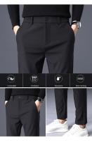 Pantalones Casuales Para Hombre Primavera Verano Delgados Y Elásticos Alta Calidad Pantalones Jogger Rectos Negros Grises Azules Marcas Coreanas - details 3