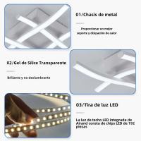 Luz De Techo LED Curvada Moderna 24W Para Sala De Estar Dormitorio Y Balcones 3 Colores Variables Instalación Sencilla Sin Certificación - details 6