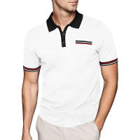 Camisa POLO para hombre, camiseta de solapa con colores a juego, de moda, de talla grande para hombre - details 8